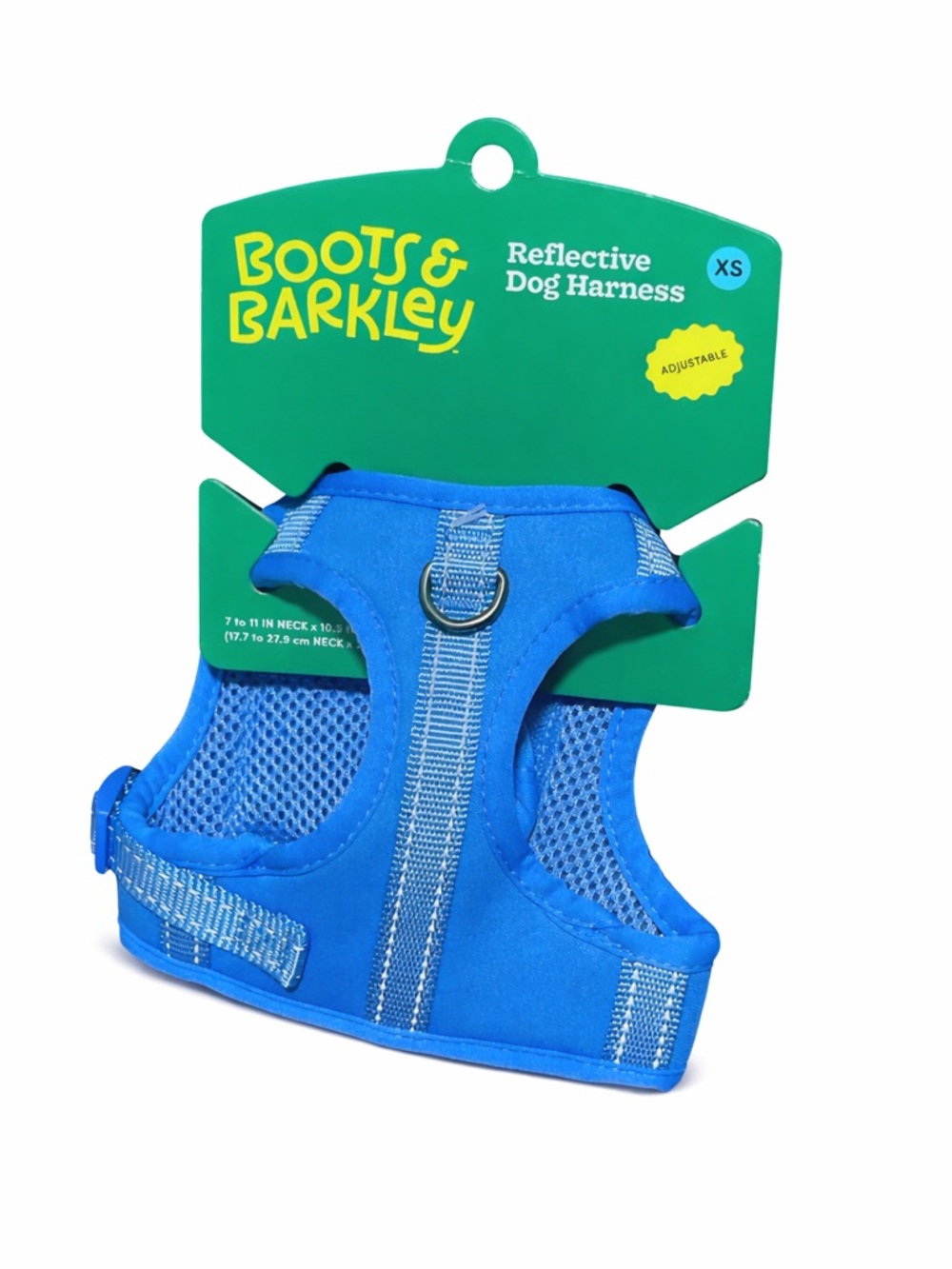 Boots & Barkley Blue Reflective Mesh Dog Harness XS